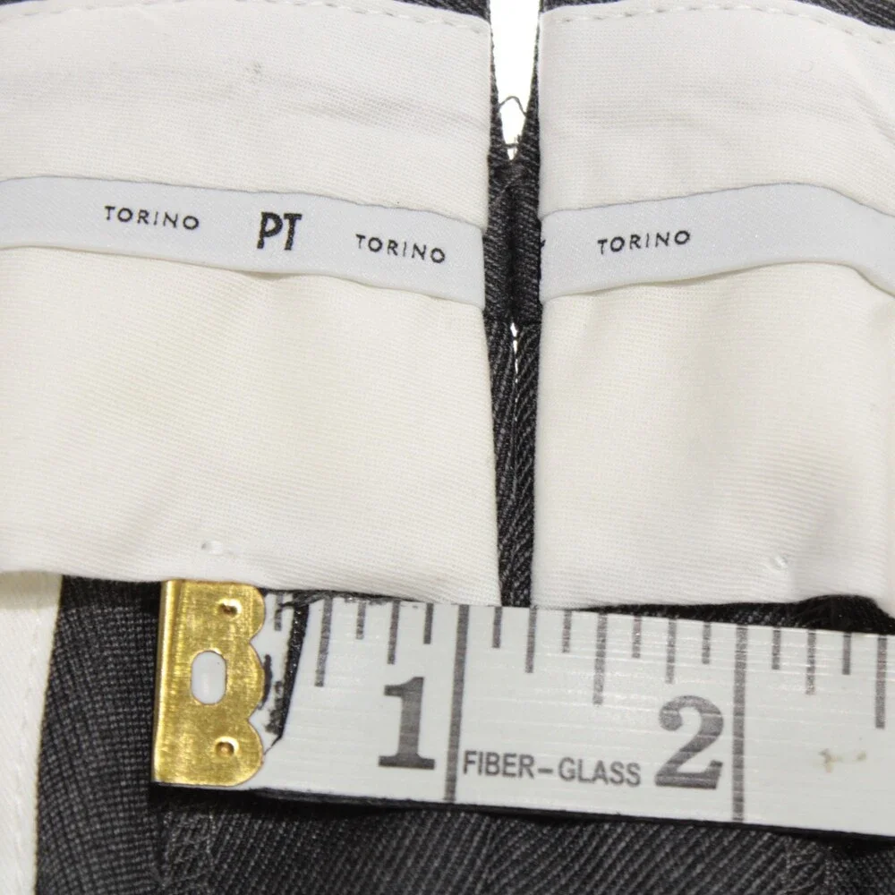 PT Torino NWT Dress Pants Size 48 (US 32) Slim Fit in Dark Gray Wool Blend